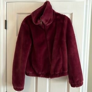 Faux Fur Burgundy Jacket